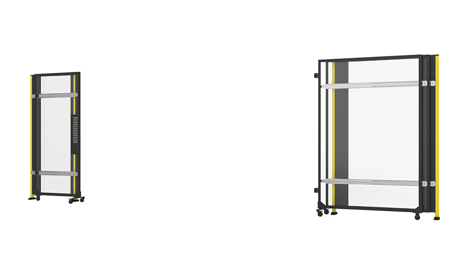 x-guard machine guarding sliding door without rail open